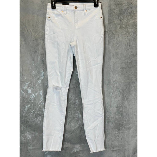 BLANKNYC Women's The Great Jones White Distressed High-Rise Skinny Ankle Denim Jeans SZ 26