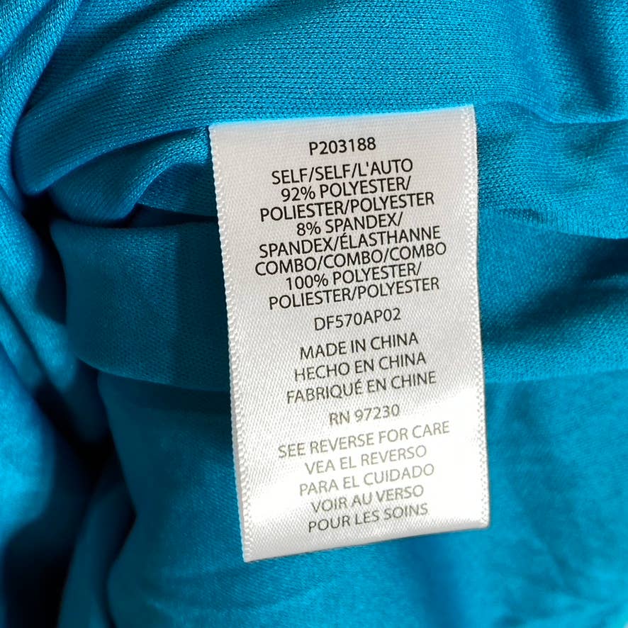 ALMOST FAMOUS Juniors' Aqua Chain-Strap Side Cutout Ruched Bodycon Dress SZ M