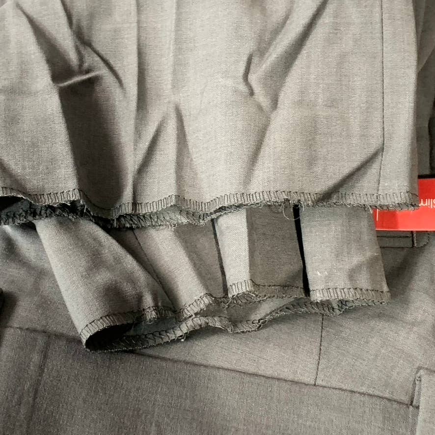 CALVIN KLEIN Men's Gray Sharkskin Slim-Fit Flat Front Suit Pants SZ 33X32