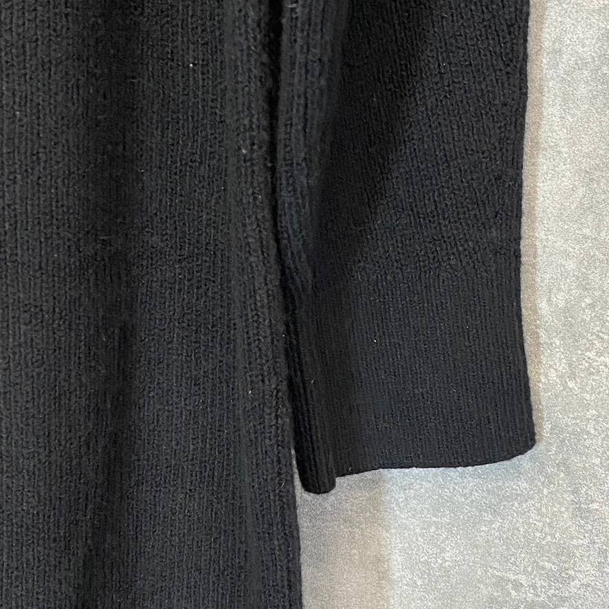 TREASURE & BOND Women's Solid Black Half-Zip Mock Neck Long Sleeve Sweater Dress SZ M