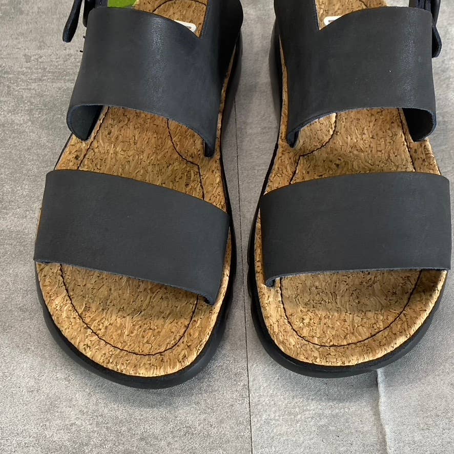 CAMPER Women's Black Leather Oruga Lightweight Two-Strap Slide Sandals SZ 5