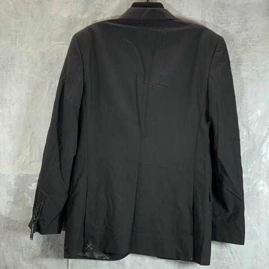 DKNY Men's Solid Black Modern-Fit Stretch Two-Button Suit Jacket SZ 38R