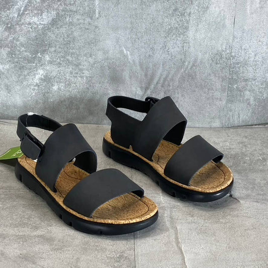 CAMPER Women's Black Leather Oruga Lightweight Two-Strap Slide Sandals SZ 5