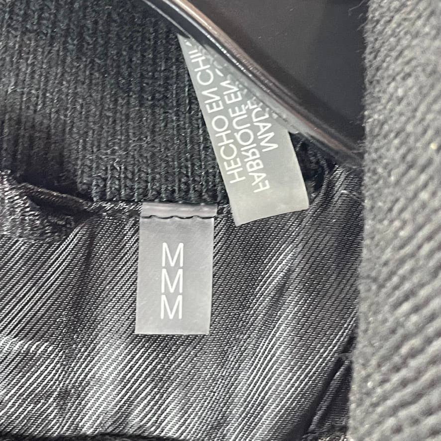 CALVIN KLEIN Men's Solid Black Regular-Fit Wool Knit-Trim Bomber Jacket SZ M