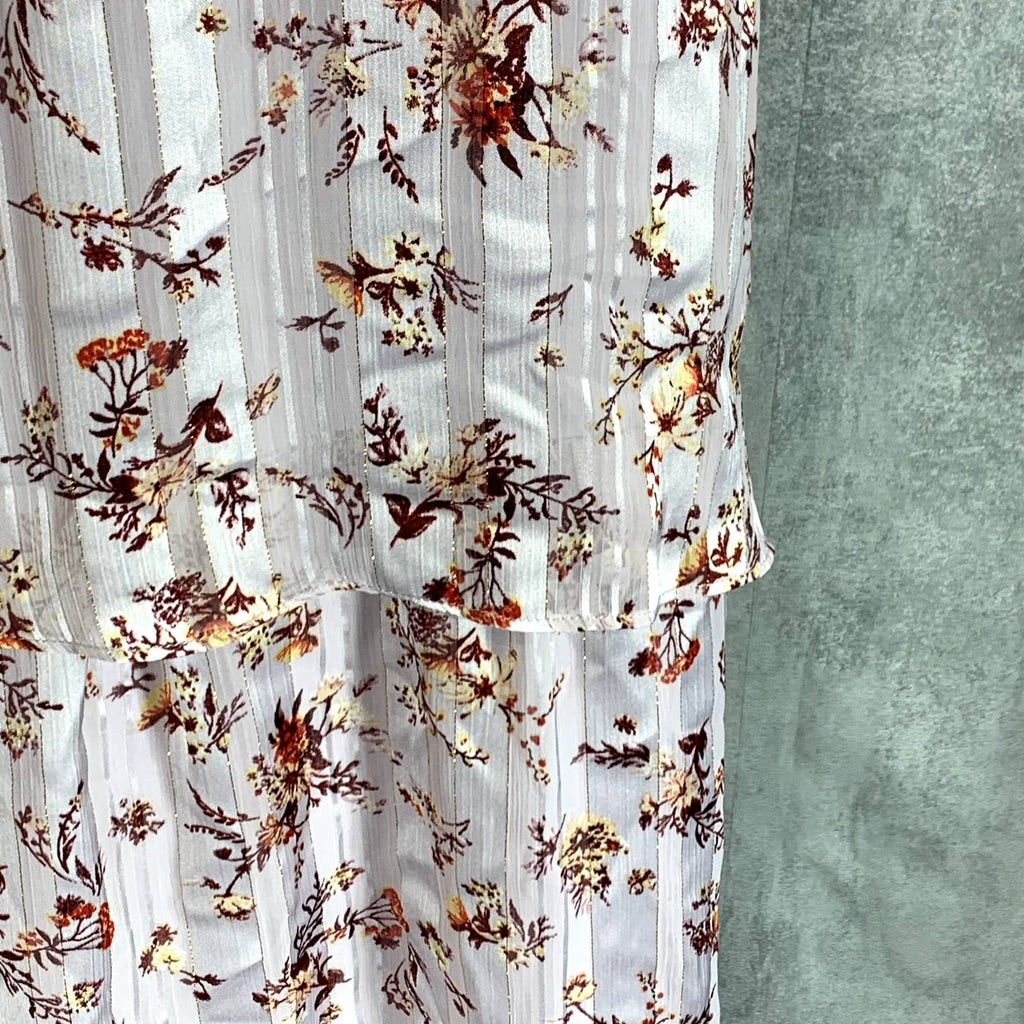 RACHEL RACHEL ROY Women's Ivory Floral Elaine Tiered V-Neck Maxi Dress SZ 2