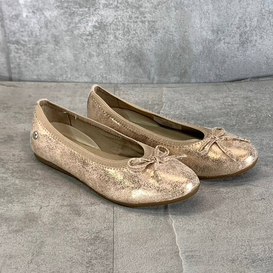 HUSH PUPPIES Girl's Rose Gold Josie Round-Toe Slip-On Ballet Flats SZ 12.5