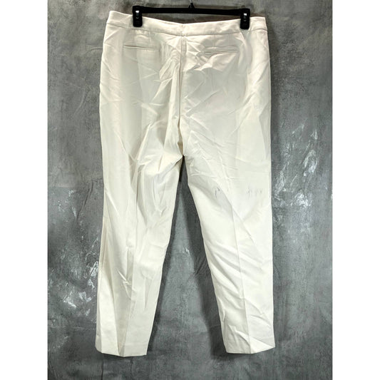 ANNE KLEIN Women's Annie White Mid-Rise Cropped Straight-Leg Pants SZ 16