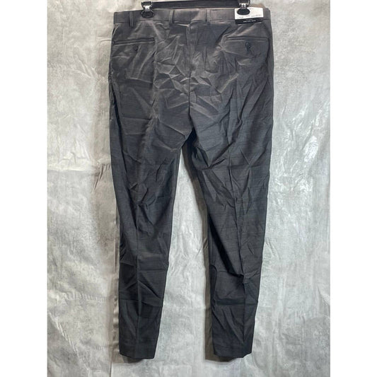 MARC NEW YORK Men's Charcoal Plaid Modern-Fit Flat Front Suit Pants SZ 39X33