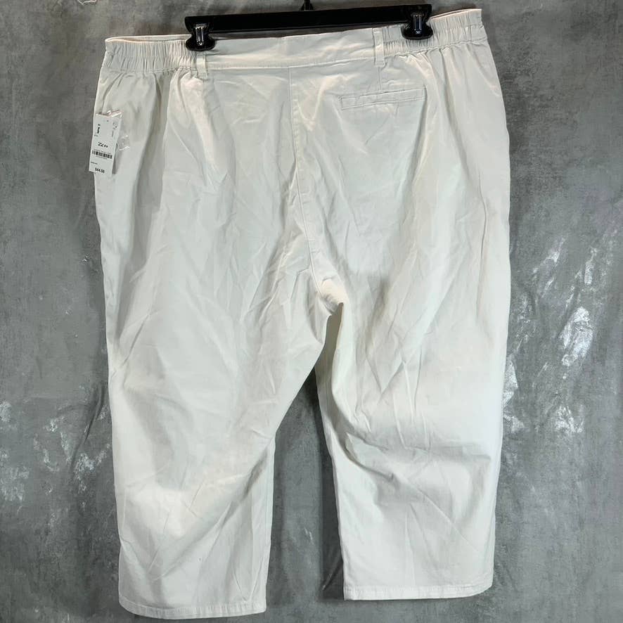 KAREN SCOTT Women's Plus Bright White Comfort-Waist Capri Pants SZ 22W