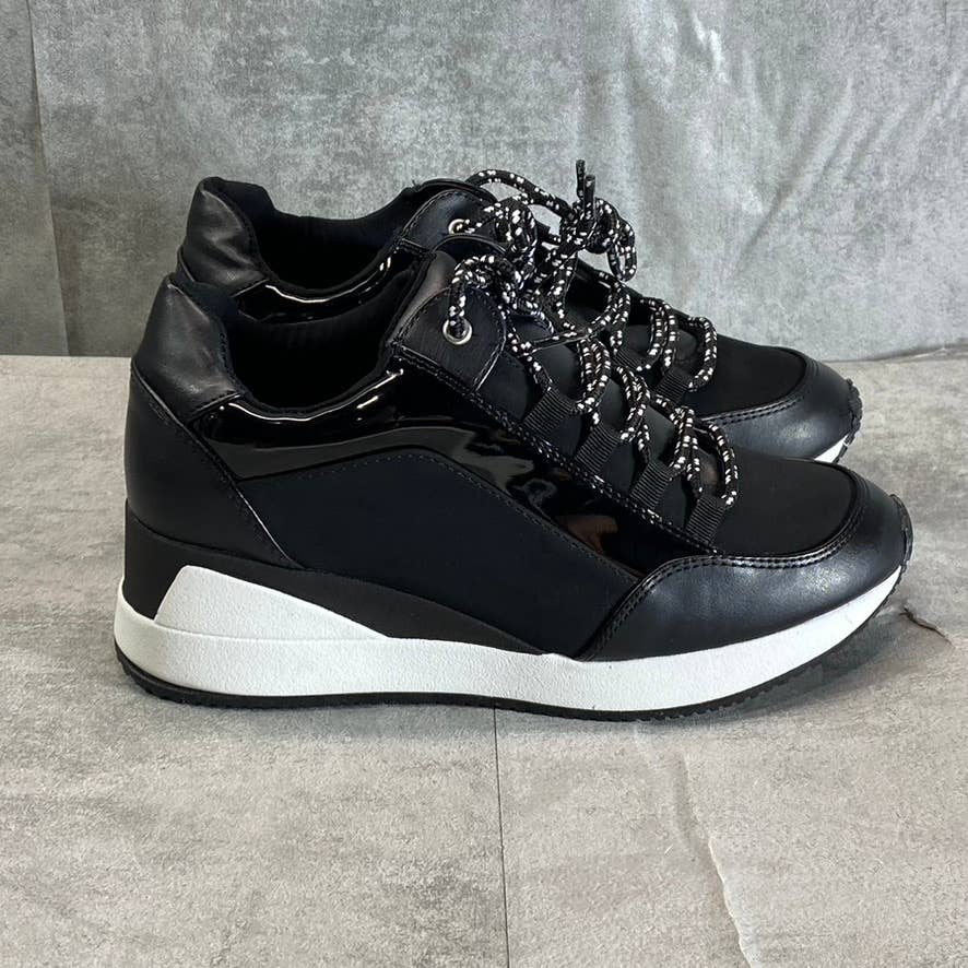 ALFANI Step N' Flex Women's Black Waldenn Lace-Up Wedge Platform Sneakers SZ 5.5