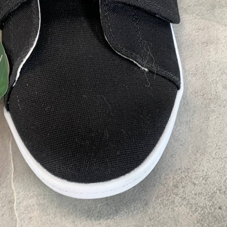 GOATS Men's Black Canvas The 573 Wide-Strap Round-Toe Slip-on Sneakers SZ 11