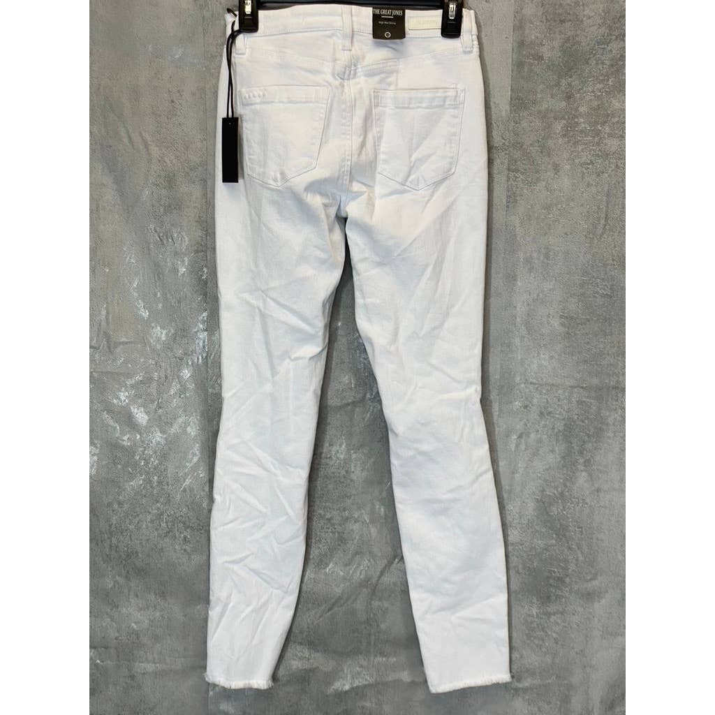BLANKNYC Women's The Great Jones White Distressed High-Rise Skinny Ankle Denim Jeans SZ 26
