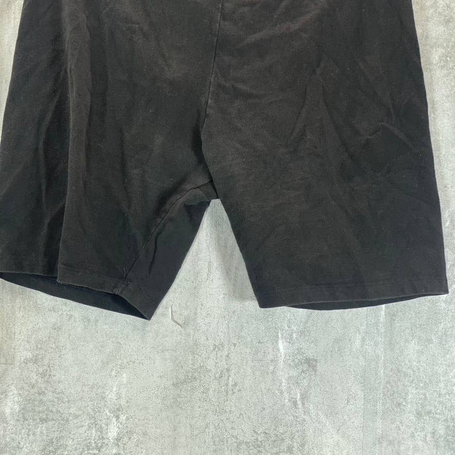 GUESS Women's Jet Black Solid Elastic Waistband Pull-On Biker Shorts SZ XL