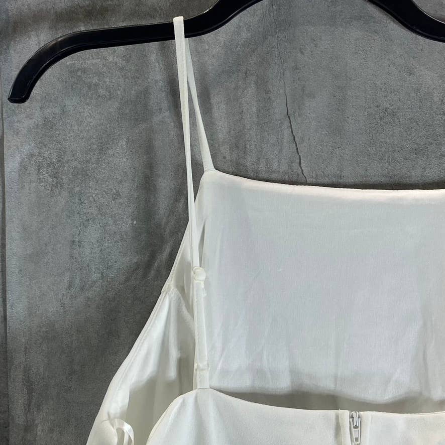 B. DARLIN Juniors' Day White Waist High-Neck Spaghetti Strap Dress SZ 13/14