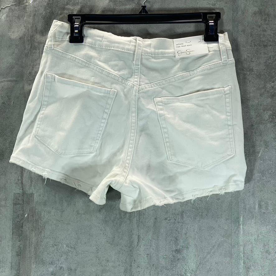 JESSICA SIMPSON Women's White Infinite Denim High-Rise Shorts SZ 28