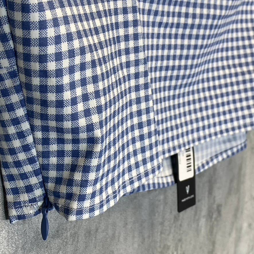 LULUS Women's Blue Gingham Follow The Sun Lightweight Sleeveless Crop Top SZ XL