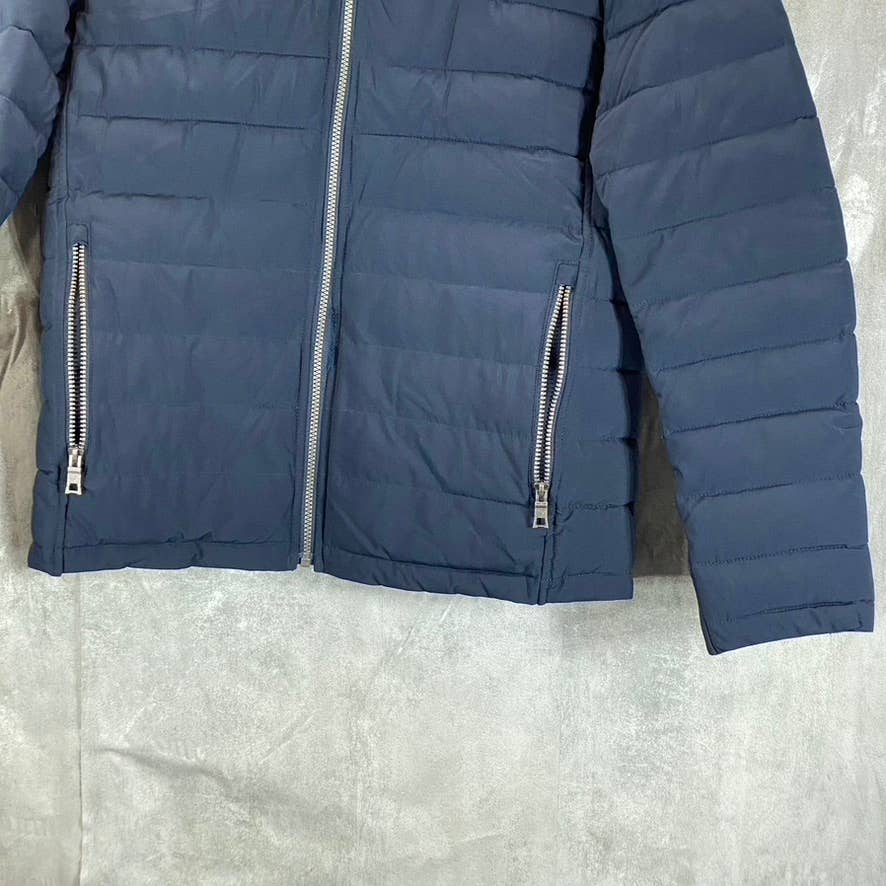 NAUTICA Men's Navy-Blue Reversible Mid-Weight Stretch Puffer Jacket SZ N/A