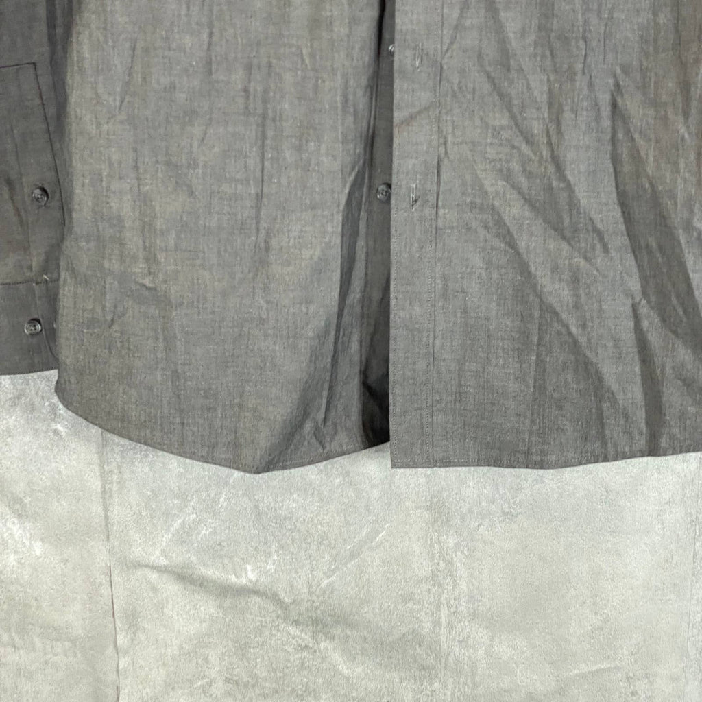 BAR III Men's Charcoal Chambray Slim-Fit Stretch Button-Up Long-Sleeve Shirt SZM