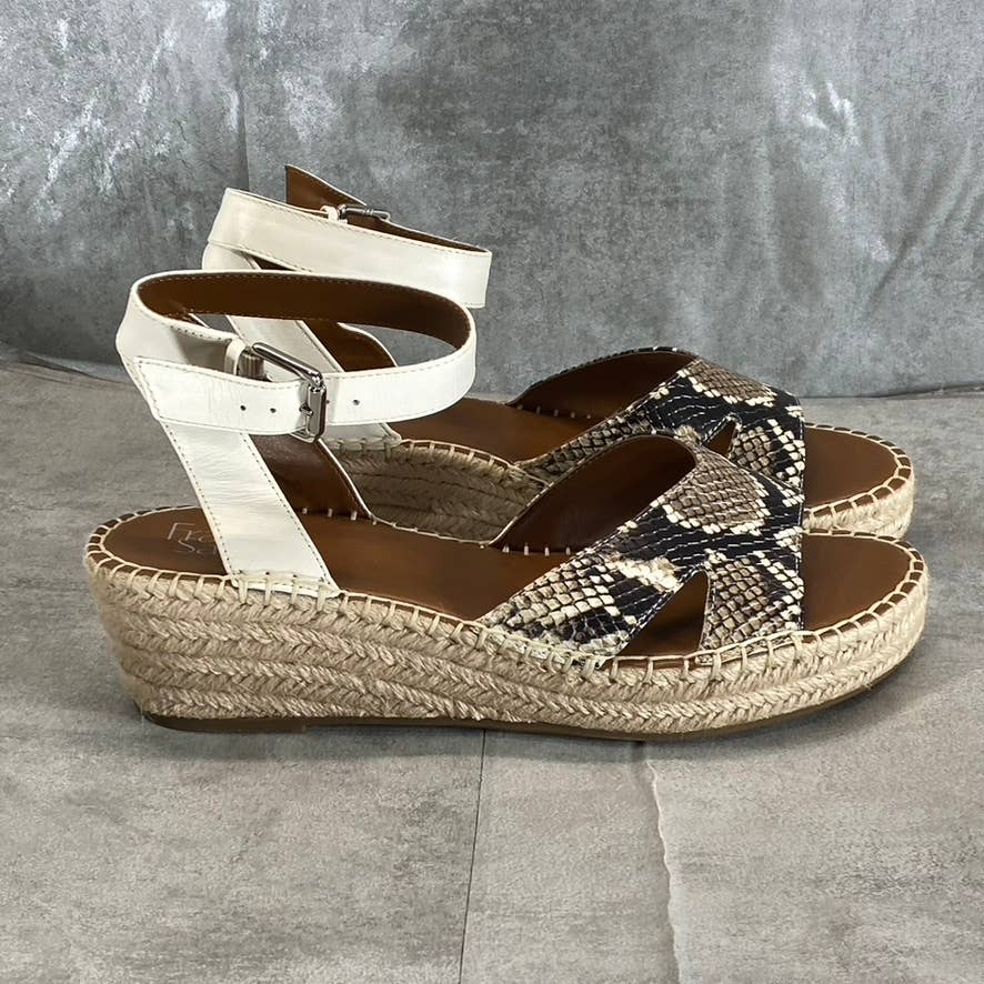 FRANCO SARTO Women's Natural Snake Embossed Pellia Espadrille Sandals SZ 10