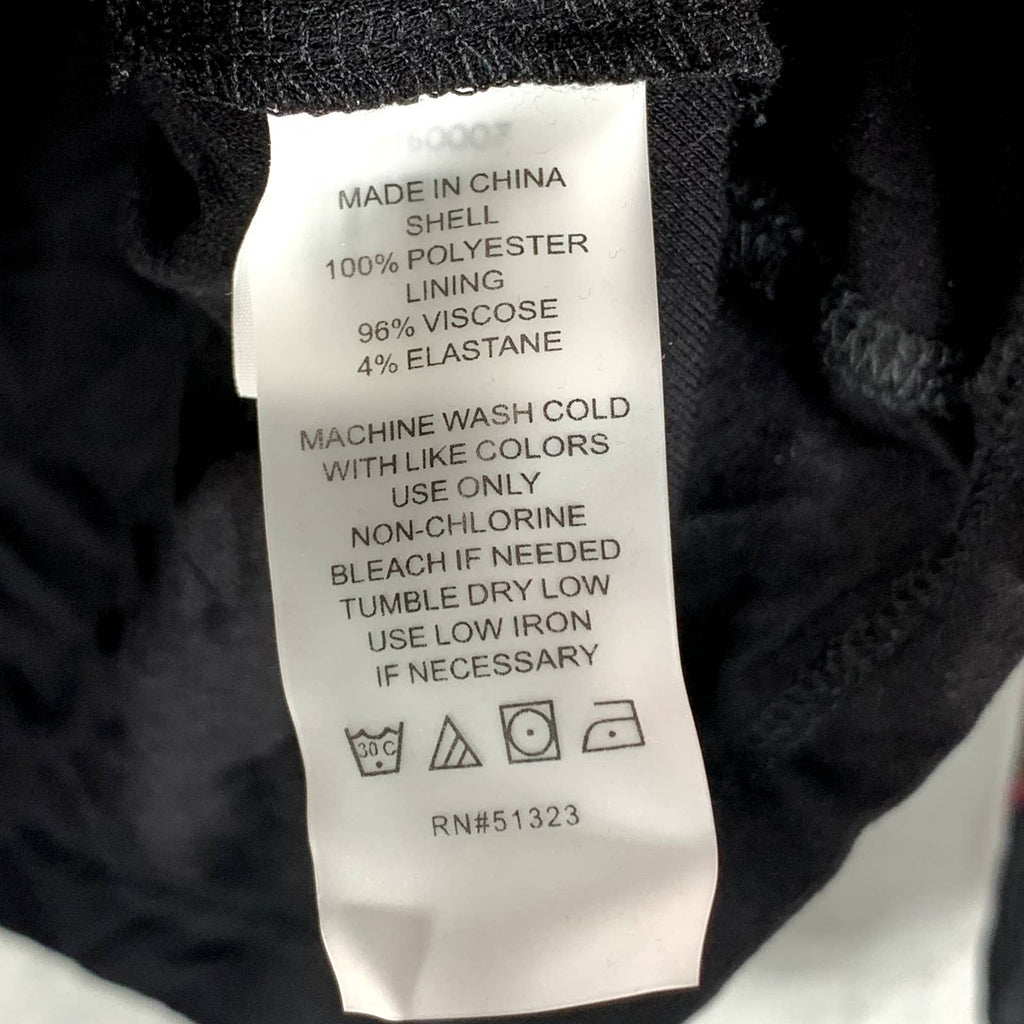 VINC CAMUTO Women's Rich Black Floral-Print Scoop-Neck Long-Sleeve Top SZ XS