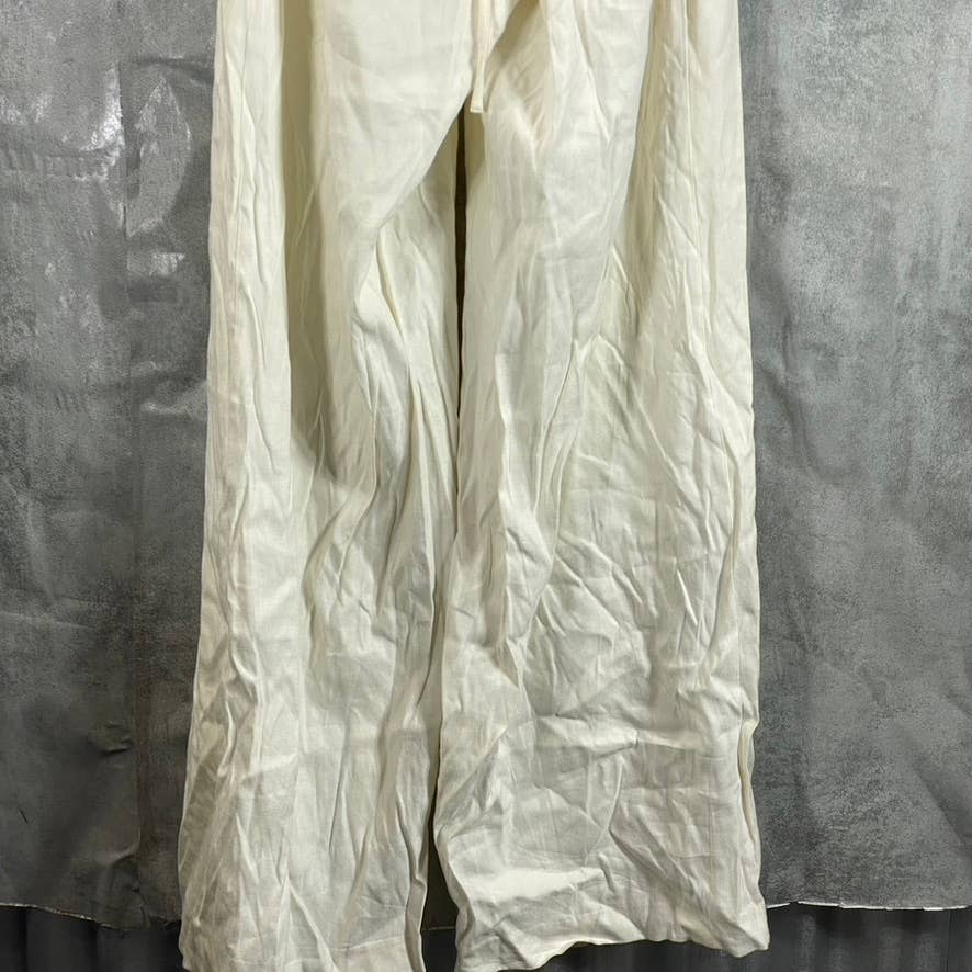 GUESS Women's Cream White Kora Tie-Straps Backless Jumpsuit SZ 4