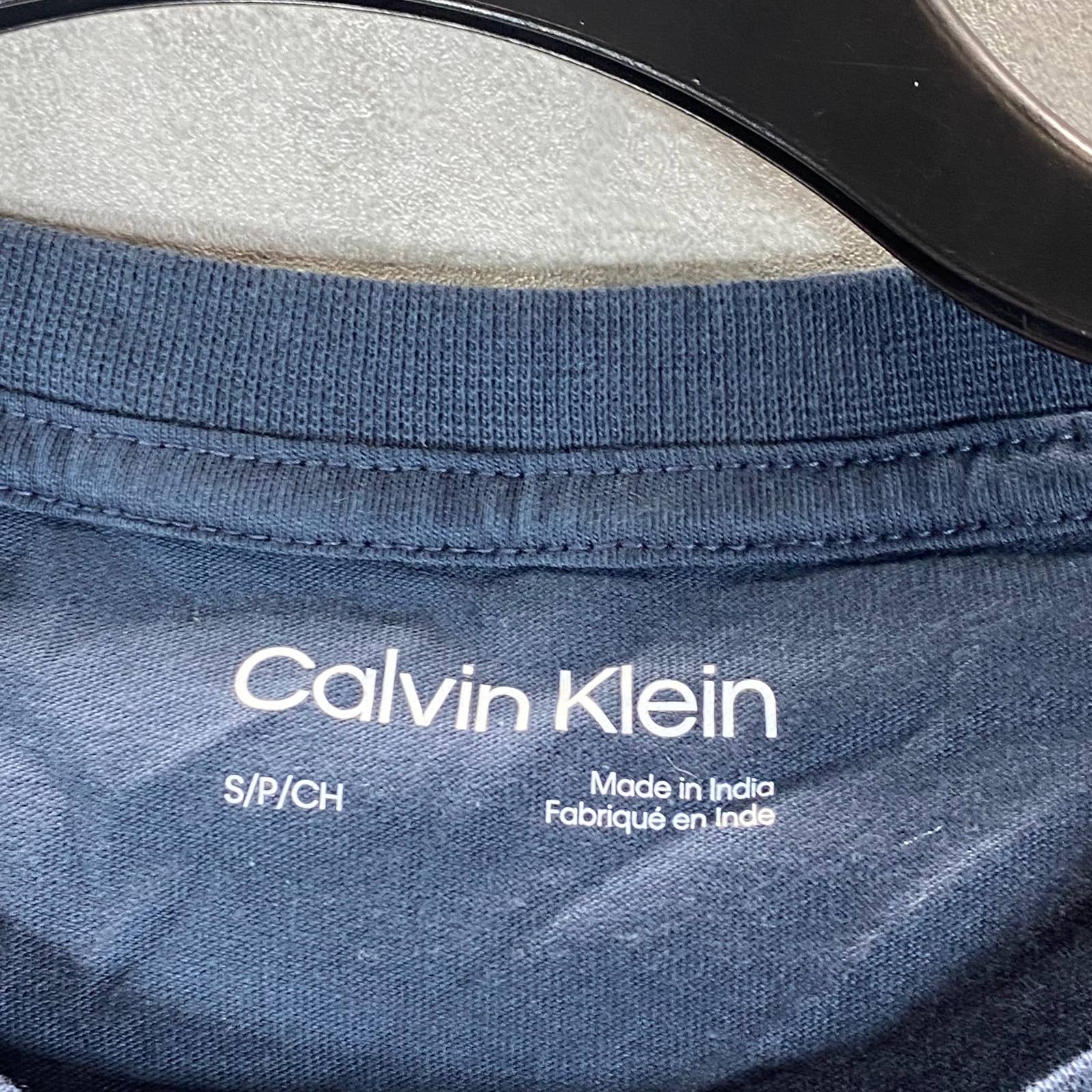 CALVIN KLEIN Men's Navy Crewneck NYC Skyline Logo Graphic T-Shirt SZ S