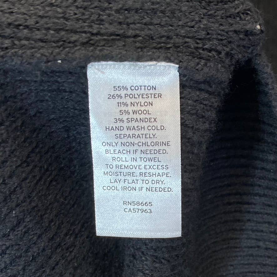 TREASURE & BOND Women's Solid Black Half-Zip Mock Neck Long Sleeve Sweater Dress SZ M