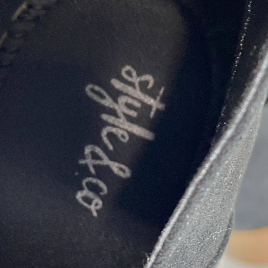 STYLE & CO Women's Black Felaa Asymmetrical Round-Toe Block-Heel Booties SZ 7