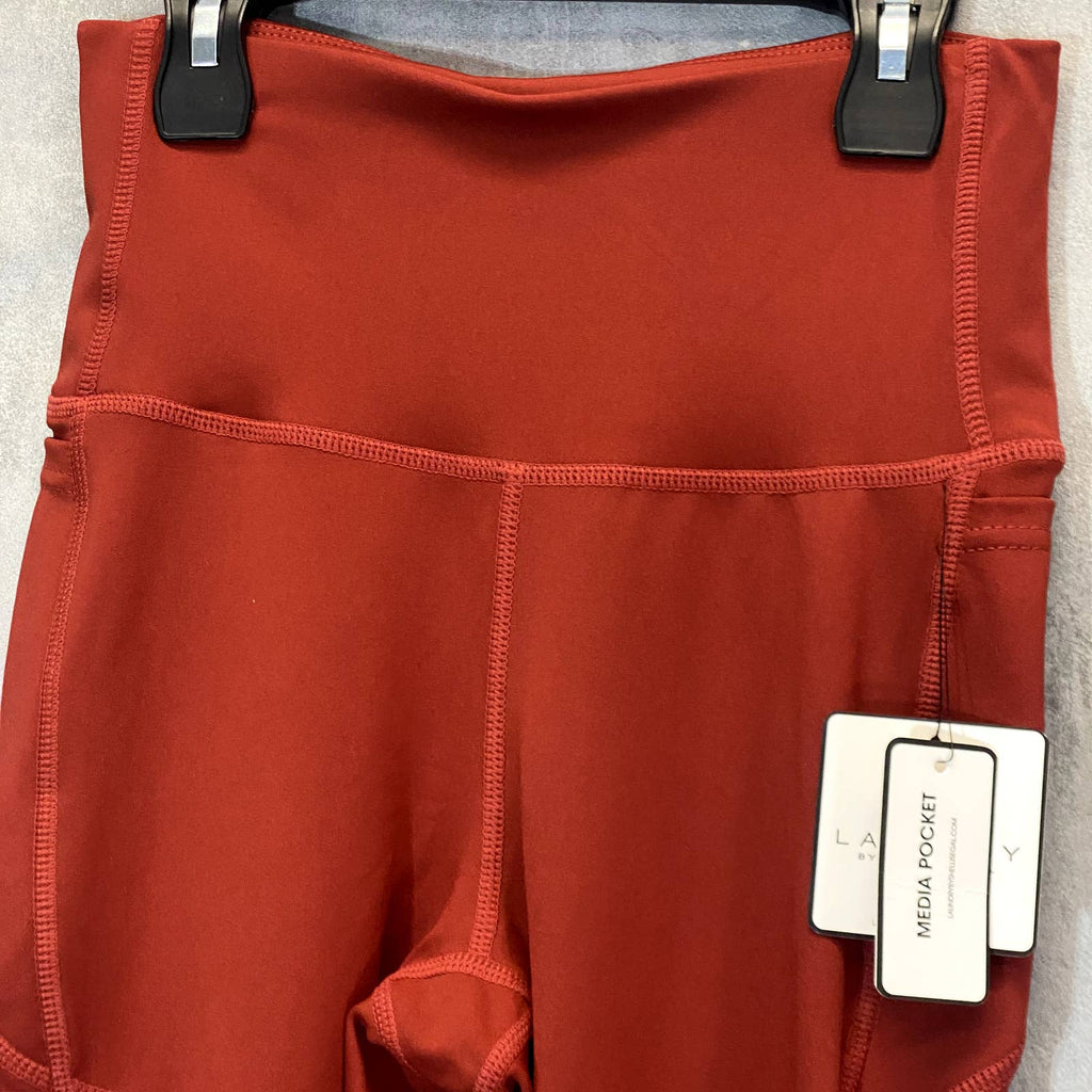 LAUNDRY By Shelli Segal Rust Textured High-Waist Stretch Pull-On Active Leggings SZ S