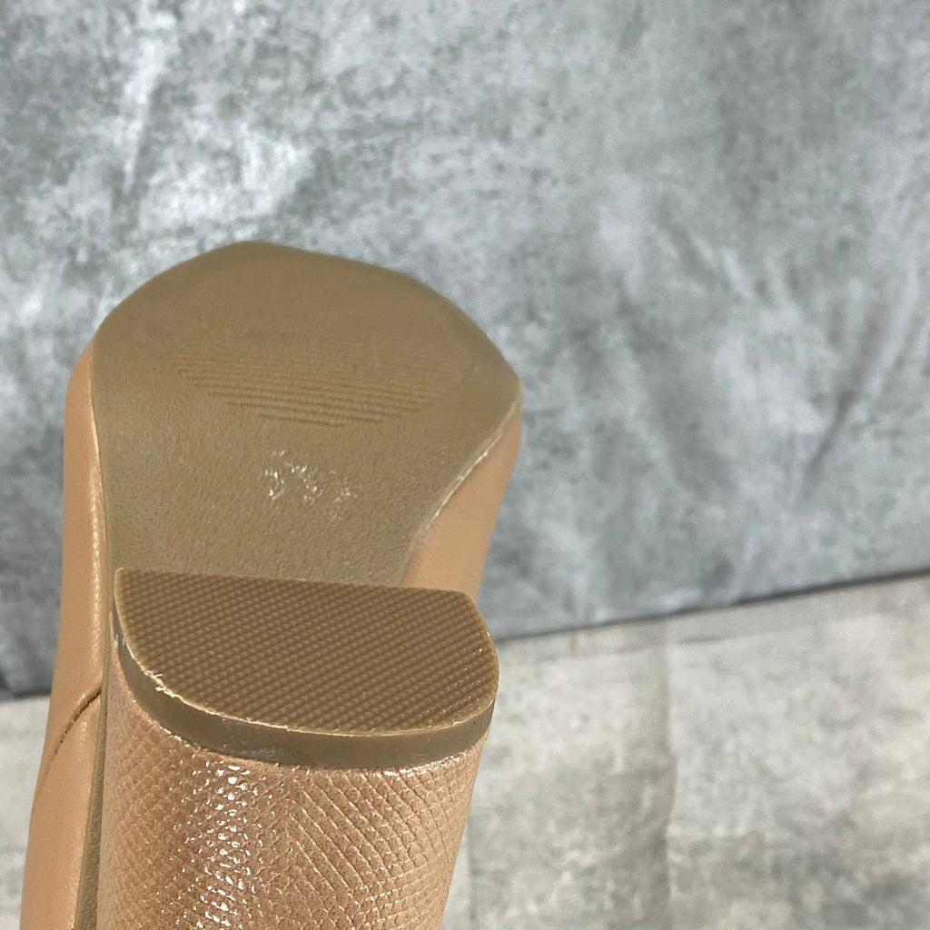 DV By DOLCE VITA Women's Caramel Maudry Square-Toe Block-Heel Dress Booties SZ 6