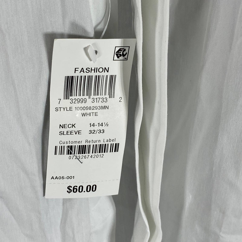 ALFANI Men's White Slim-Fit 2-Way Stretch Button-Up Long-Sleeve Dress Shirt SZ S