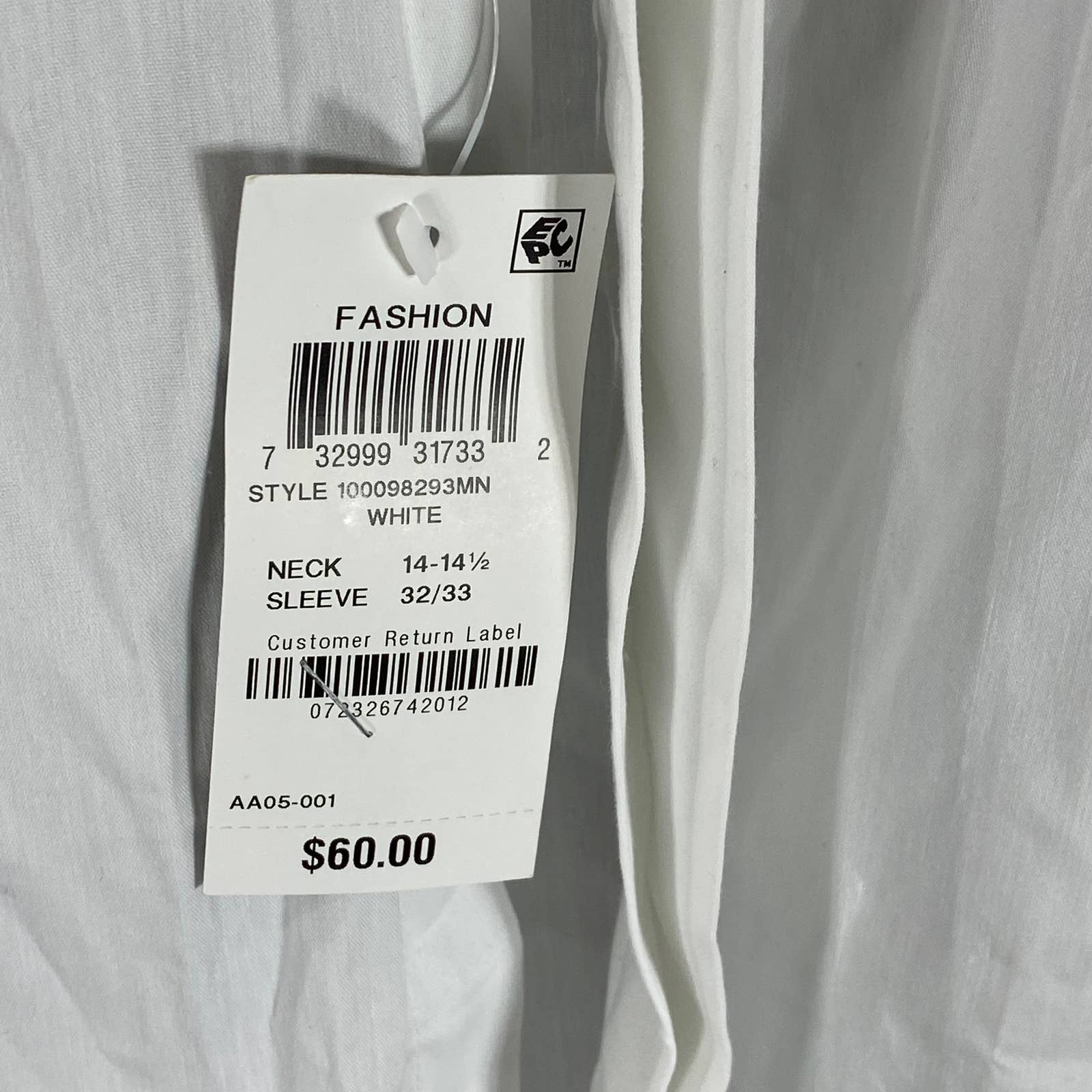 ALFANI Men's White Slim-Fit 2-Way Stretch Button-Up Long-Sleeve Dress Shirt SZ S