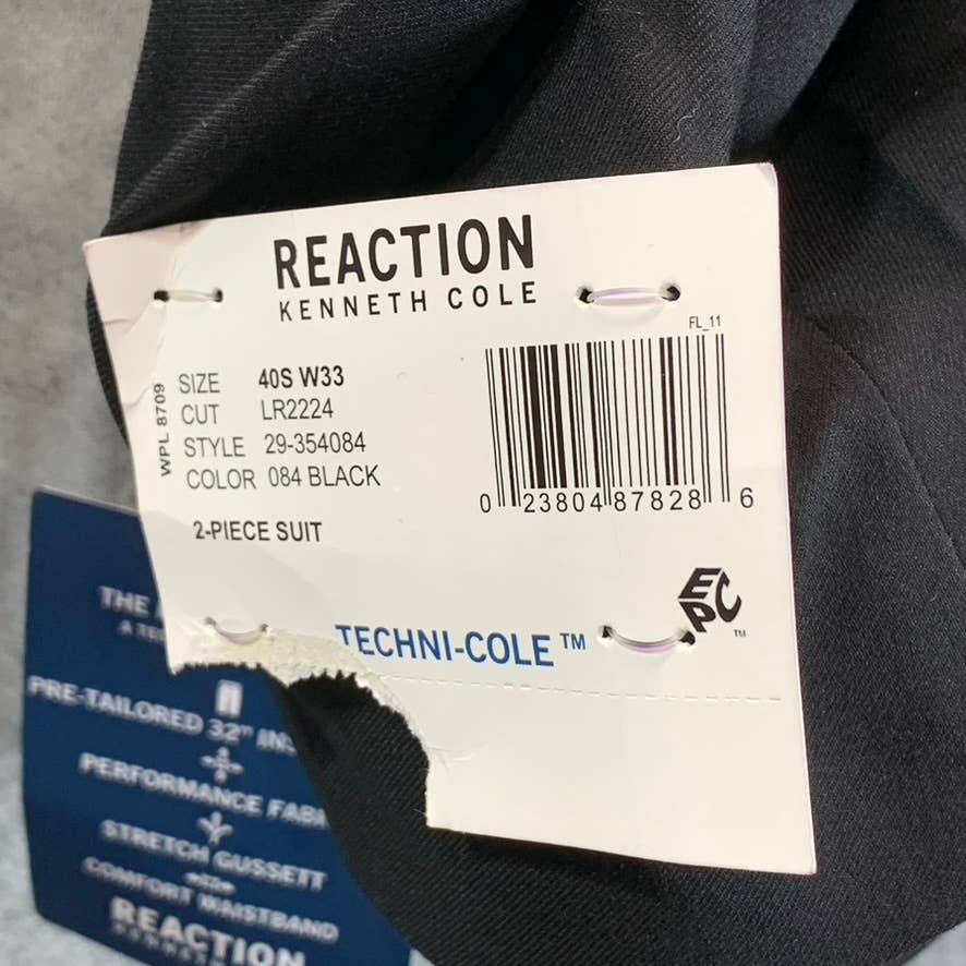 REACTION KENNETH COLE Men's Short Black Techni-Cole Slim-Fit Suit Jacket SZ 40S