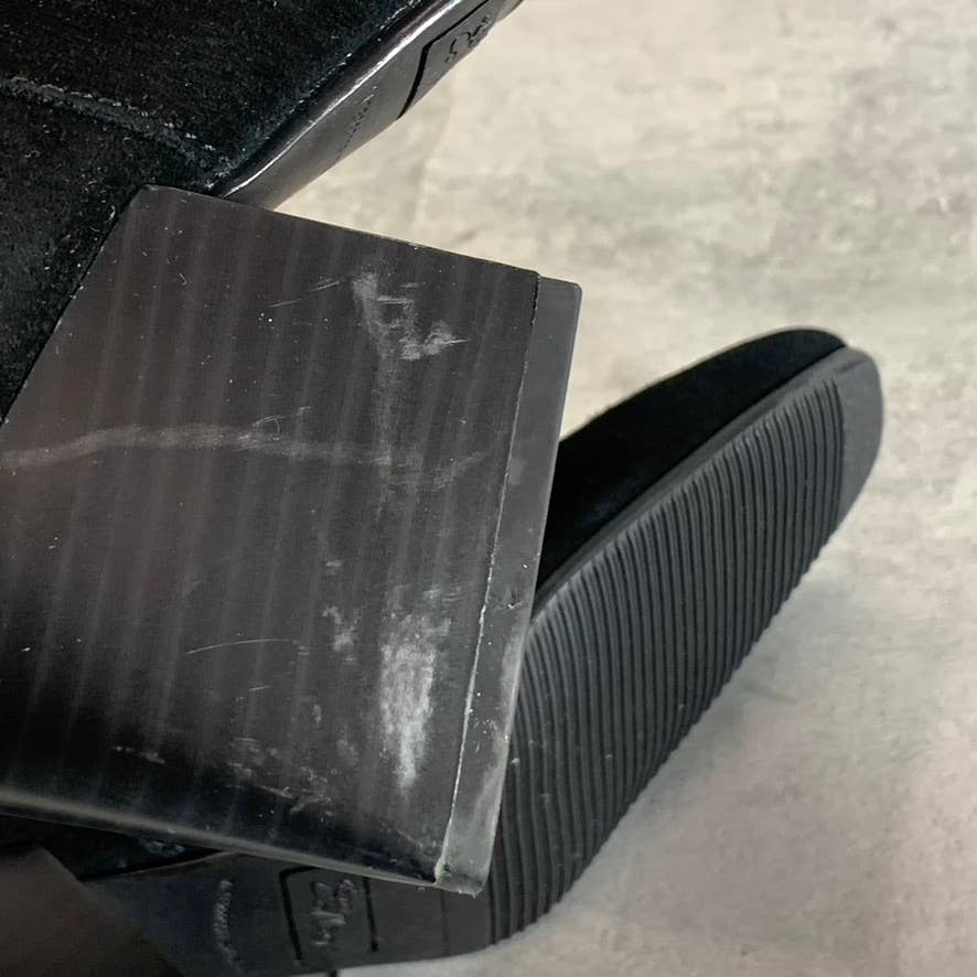 AQUA COLLEGE Women's Black Suede Tori Waterproof Square-Toe Tall Boots SZ 6