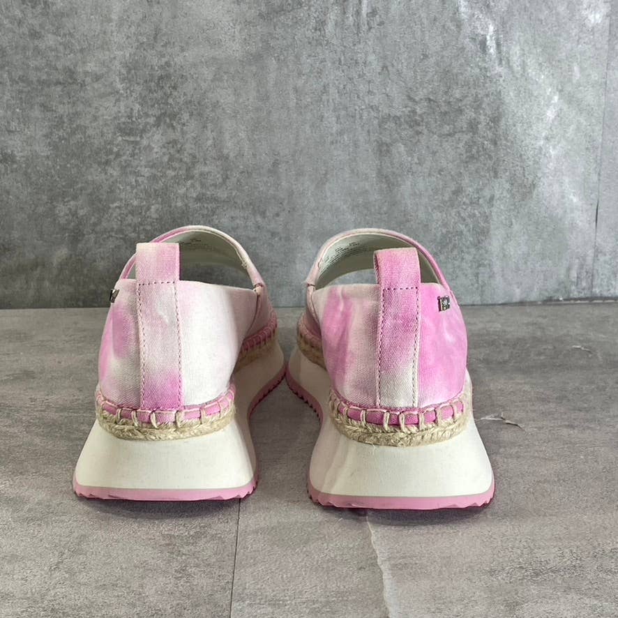 DKNY Women's Pink Tie-Dye Orza Peep-Toe Slip-On Wedge Shoes SZ 6