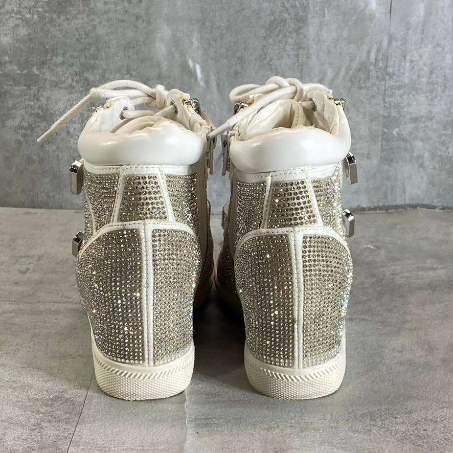 INC INTERNATIONAL CONCEPTS Women's Silver Rhinestone Embellished Debby Wedge