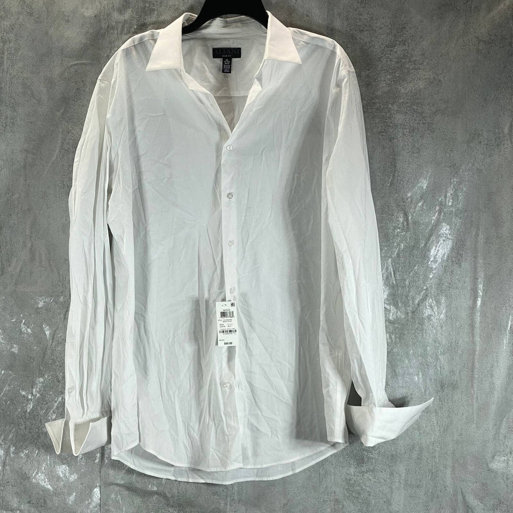 ALFANI Men's White Slim-Fit 2-Way Stretch Button-Up Long-Sleeve Dress Shirt SZXL