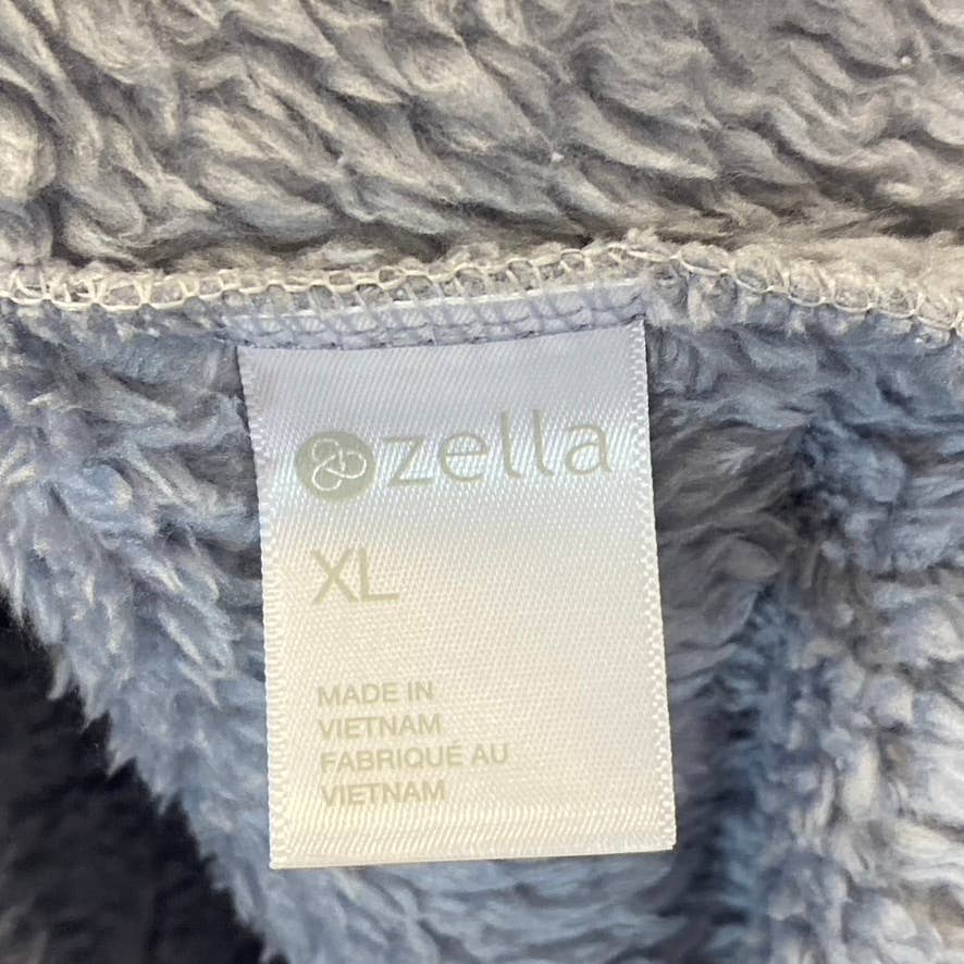 ZELLA Women's Grey Dapple Furry Fleece Funnel Neck Long Sleeve Pullover SZ XL