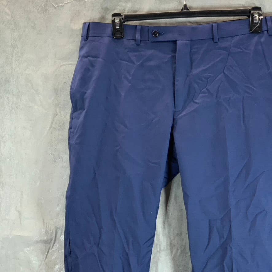 CALVIN KLEIN Men's Blue Infinite Stretch Slim-Fit Wool Dress Pants SZ 38X30