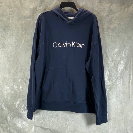 CALVIN KLEIN Men's Dark Sapphire Relaxed-Fit Classic Embroidered Logo Hoodie SZL