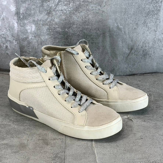 DOLCE VITA Women's Cream Zani Lace-Up Side-Zip Hi-Top Sneakers SZ 6.5