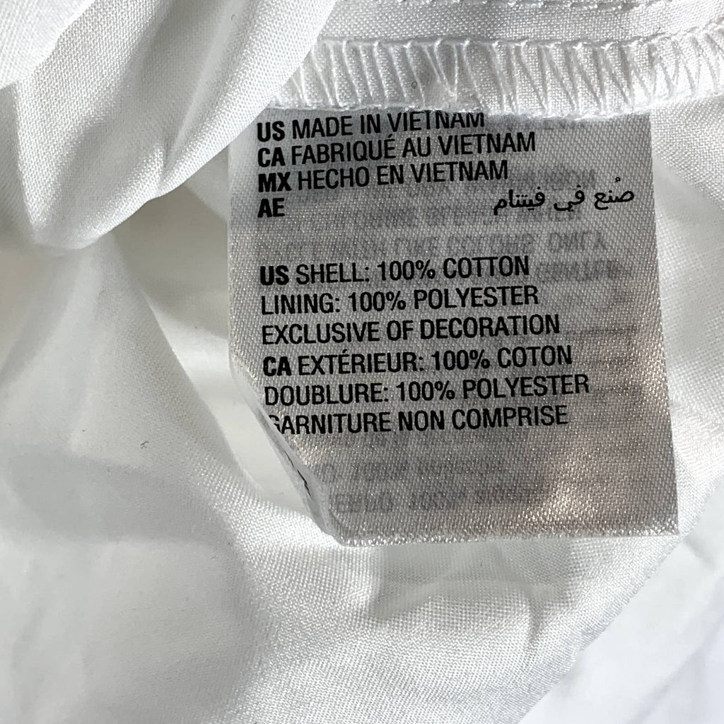 BAR III Women's White Cotton V-Neck Ruffled Eyelet Long-Sleeve Top SZ M