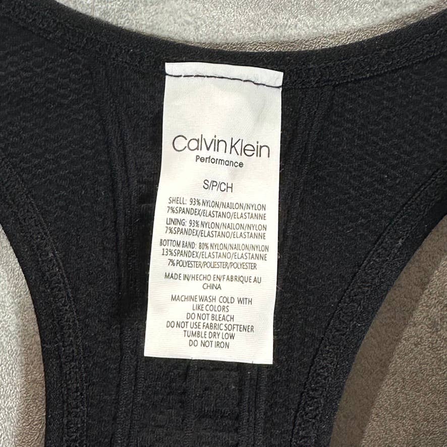 CALVIN KLEIN PERFORMANCE Women's Black Seamless Medium Impact Sports Bra SZ S