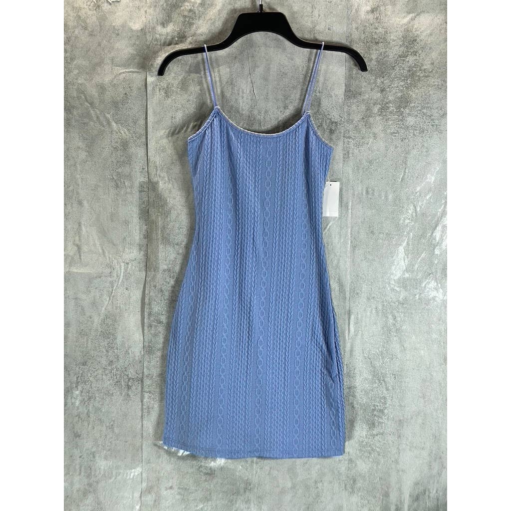 ULTRA FLIRT Juniors' Purple Impression Knit Round-Neck Bodycon Mini Dress SZ S