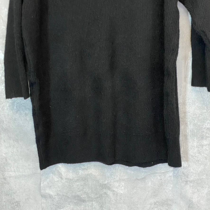 TOPSHOP Women's Solid Black Crewneck Knit Mini Sweater Dress SZ 8-10 (M)