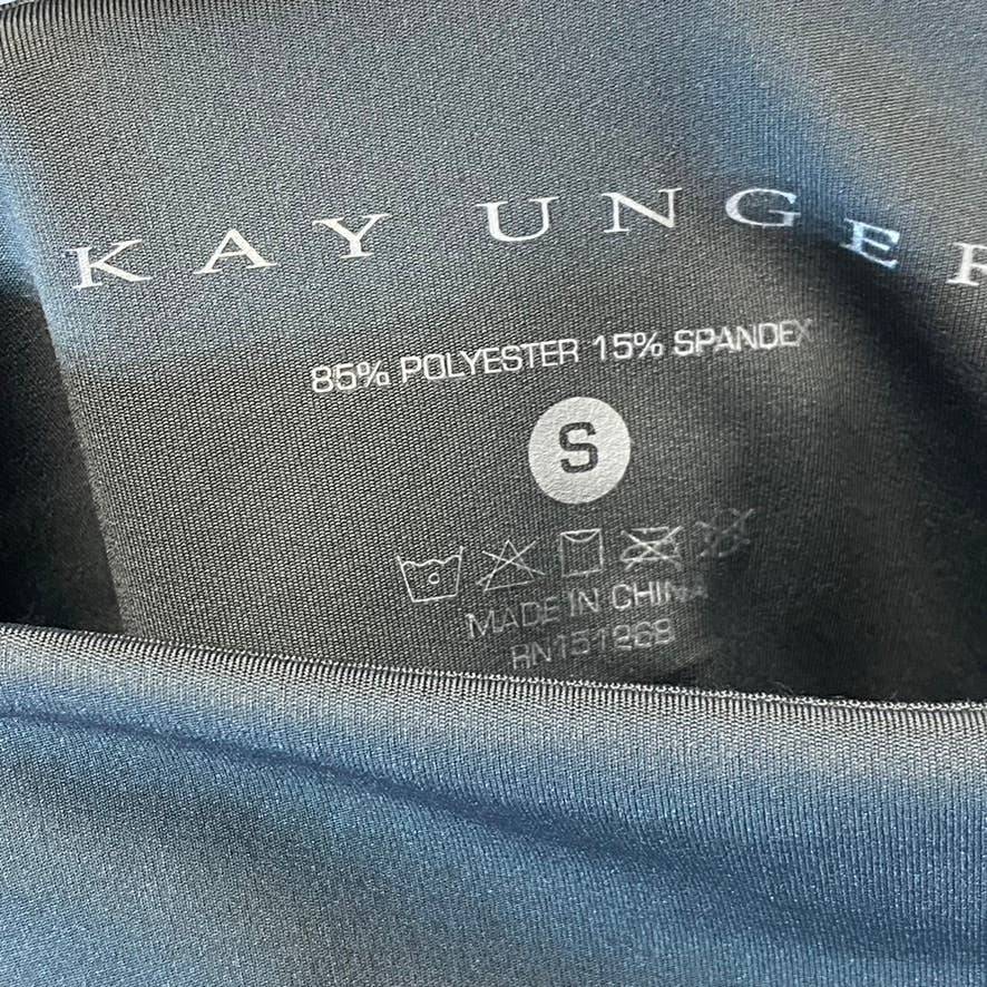 KAY UNGER Women's Dark Grey High-Waist Tummy Control Mesh Cuff Pull-On Leggings SZ S