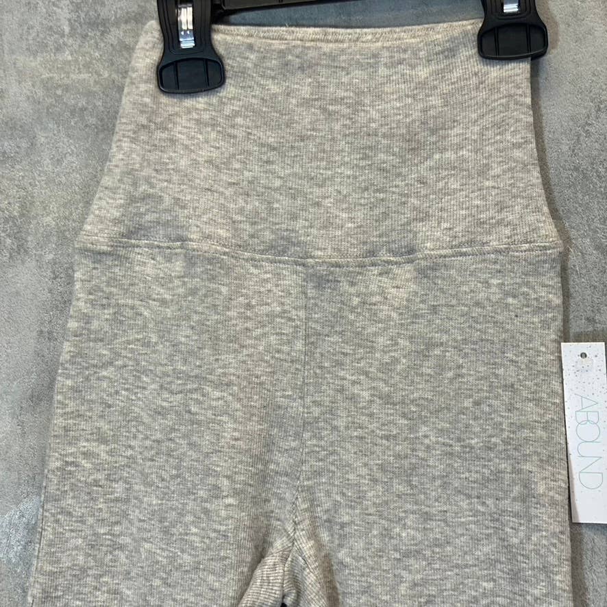 ABOUND Women's Grey Light Heather Ribbed High-Waist Longline Pull-On Bike Shorts SZ XS