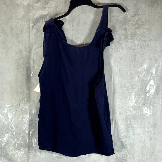 RILEY & RAE Women's Preppy Navy V-Neck Lily Tie-Shoulder Tank Top SZ L