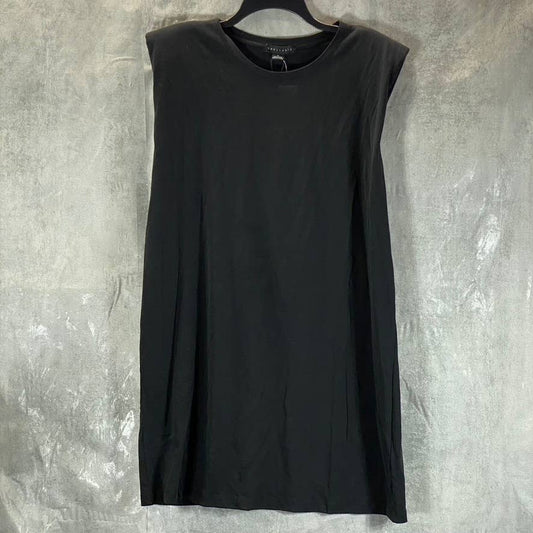 SANCTUARY Women's Black Cotton Crewneck Sleeveless Shoulder-Padded Dress SZ XL