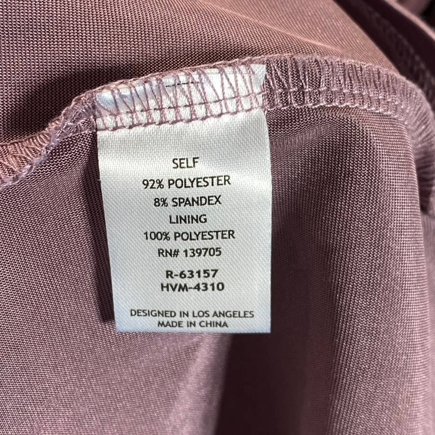 EMERALD SUNDAE Juniors' Purple Satin Ruched Asymmetrical Bodycon Mini Dress SZ L